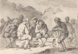 Self-Portrait with Country Folk from Appenzell, 1798 by Tiberius Dominikus Wocher